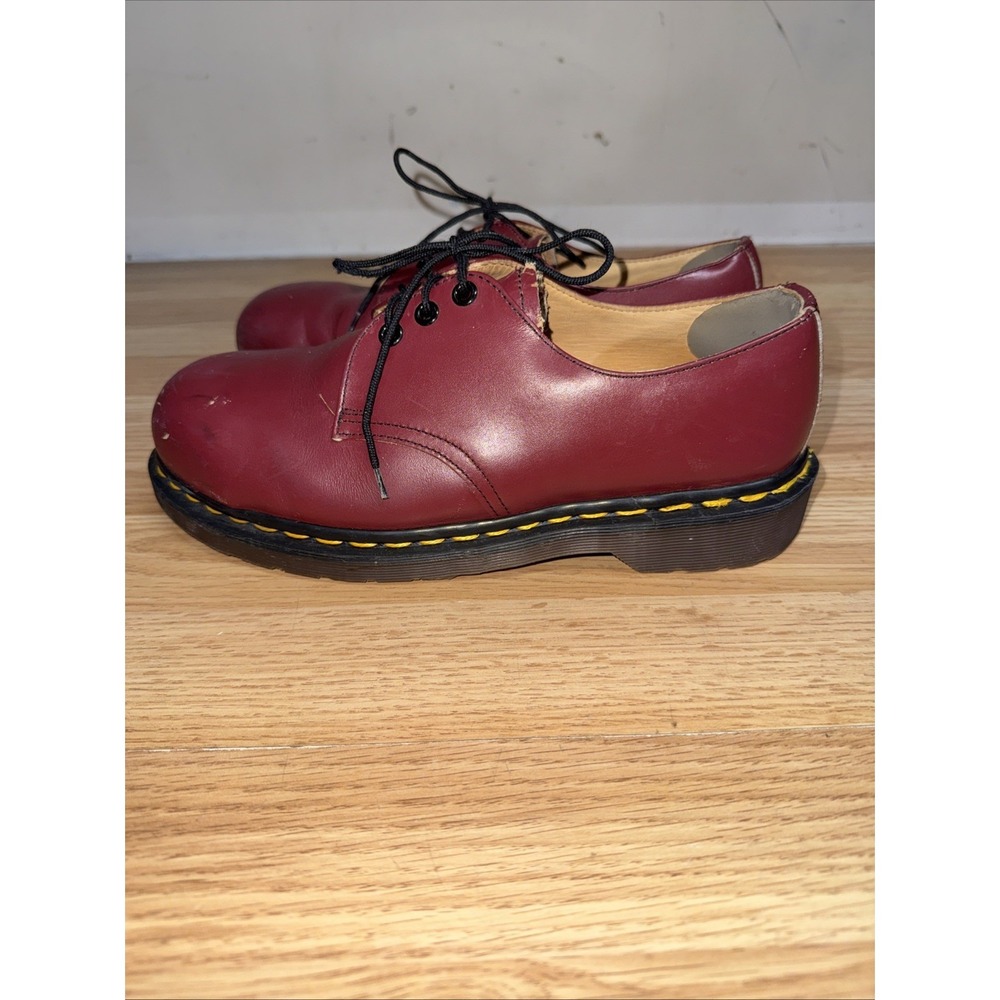 Steel Toe Dr. Martens US 7 shoes cherry red 3-eye oxblood punk ska mod